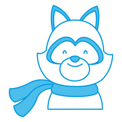 Cute cat with scarf cartoon icon vector illustration graphic design