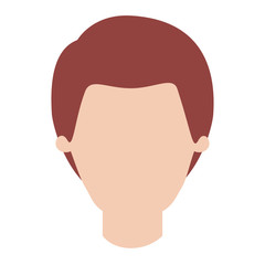 faceless man with short hairstyle in colorful silhouette vector illustration