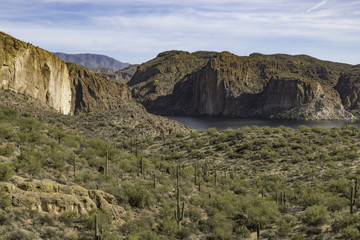Canyon Lake in Arizona from the Apache Trail scenic overlook