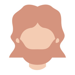 faceless man with mid length hair and beard in colorful silhouette vector illustration