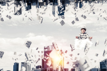 Young boy keeping mind conscious.