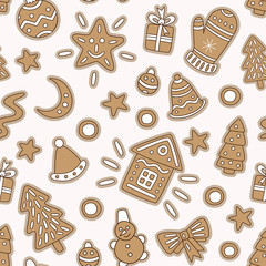Seamless pattern Gingerbread Cookie