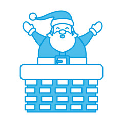 Santa in chimney icon vector illustration graphic design