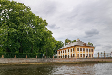 Fototapeta premium Petersburg, Russia - June 30, 2017: Beautiful building on the bank of the Neva River.