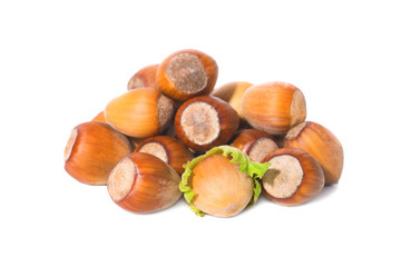 Nuts with green leaf