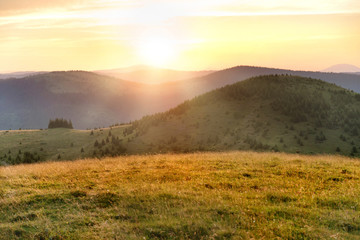 Sunset in the mountains