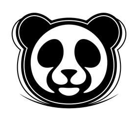 Panda head on a white background