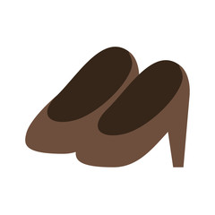 heel shoes without contour in colorful silhouette on white background vector illustration