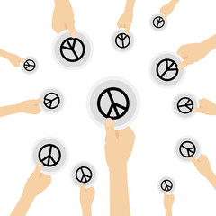 Hand hält Symbol - Peace