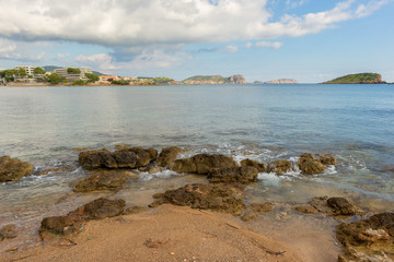 The coast of Des Canar in Ibiza, Balearic Islands