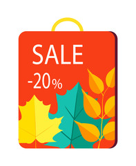 Sale 20 Promo Poster on Shopping Bag with Handle