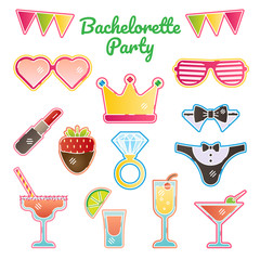 Hen / bachelorette party vector illustration kit 
