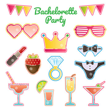 Hen / Bachelorette Party Vector Illustration Kit 
