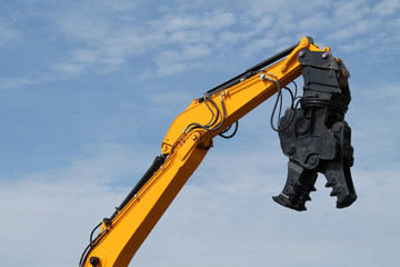 A Demolition Pulveriser on an Excavator Hydraulic Arm.
