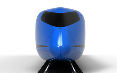 high-speed train on a white background