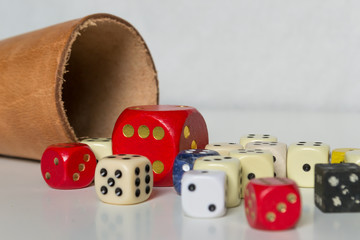 dice and cup