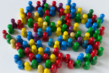 colourful playing pieces