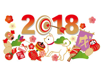 Fototapeta premium 2018戌 白 マト