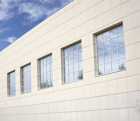 Obraz premium Building with facade cladding, close up