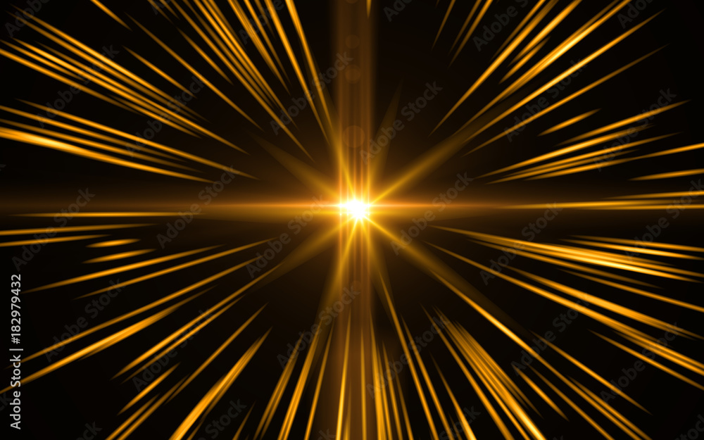Poster digital lens flare in black background horizontal frame.abstract image of lens flare with black back