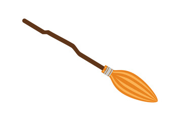 Short Brush of Bound Straw Icon Isolated on White