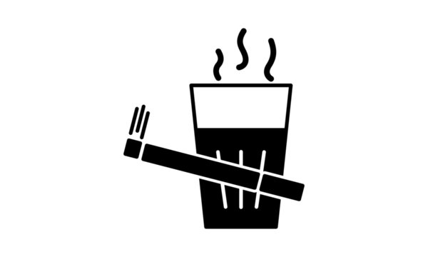 Tea and Cigarette Combo Icon Illustration. Chai Sutta Concept. Stock Vector  | Adobe Stock