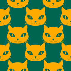 Cat heads seamless pattern