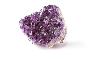 Fototapeta premium Purple amethyst on white background