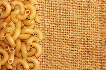 Italian pasta for the background, the dry product