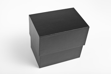 Black box on a white background.