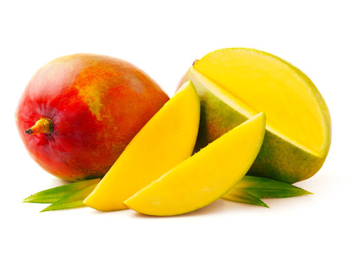 Ripe, juicy mango isolated on white