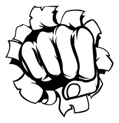 Punching Fist Through Background
