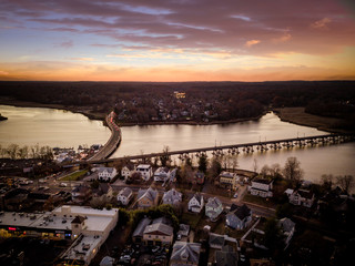 Aerial View of Red Bank Sunset