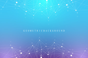 Big data complex. Graphic abstract background communication. Perspective backdrop of depth. Minimal array with compounds lines and dots. Digital data visualization. Vector illustration Big data.