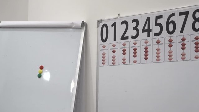 Math abacuses board - numbers and counting sticks.