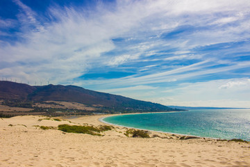 Beach. Summer landscape. Punta Paloma beach, Tarifa, Spain.