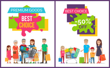 Best Choice and Premium Goods Vector Illustration