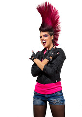 Young punk girl isolated