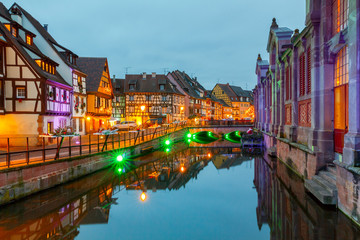 Colmar. City Canal on the sunset