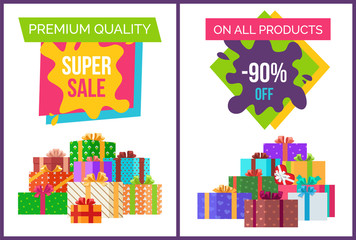 Fototapeta na wymiar Premium Quality Super Sale Offer Set of Posters