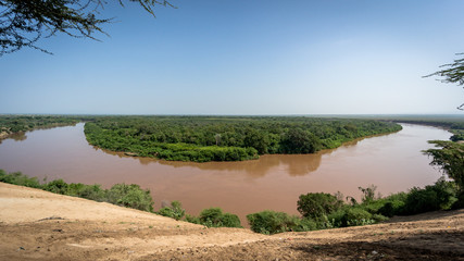 Fototapeta na wymiar Omo river - Omorate - Ethiopia