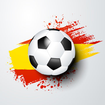 football world or european championship with ball and spain flag colors.