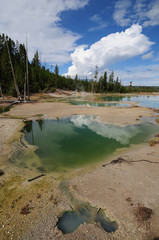 Sulphur pools in Yellowstone National Park, Wyoming, U.S.