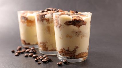 delicious tiramisu with coffee bean