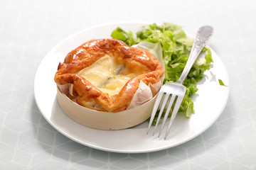baked cheese and salad