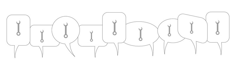 Sprechblasen - Schraubenschlüssel