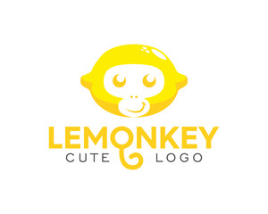 Happy Funny Limes Monkey Cute Logo