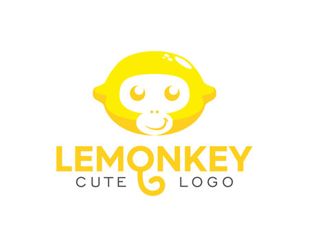 Happy Funny Limes Monkey Cute Logo