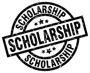 scholarship round grunge black stamp