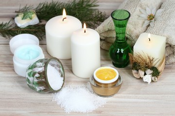 Fototapeta na wymiar Aromatherapy spa concept & candles